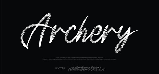 Hand drawn vector alphabet. Modern monoline signature script font. Elegant Signature Font. Best Alphabet Beautiful Calligraphy Signature Font lettering handwritten