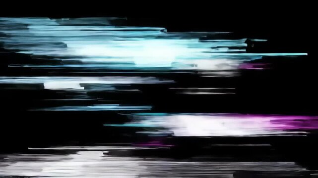 Abstract glitch art background with pixel sorting effect and colorful scanlines on dark backdrop for creative design overlay