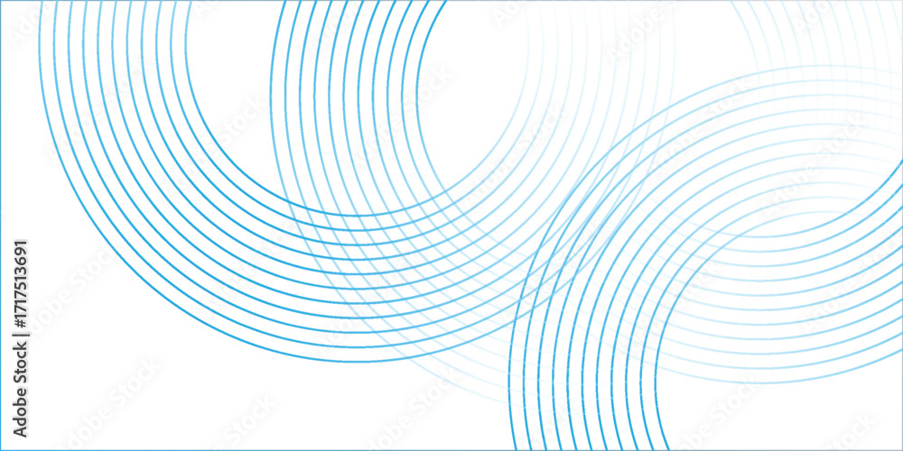 Aufkleber abstract blue circle lines on white background. geometric stripe line art design. modern gradient li