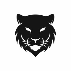 Obraz premium Majestic black tiger head silhouette logo