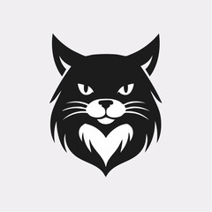 Obraz premium Majestic Maine Coon Cat Head Logo Design