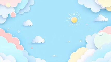 Pastel cloudscape sky background