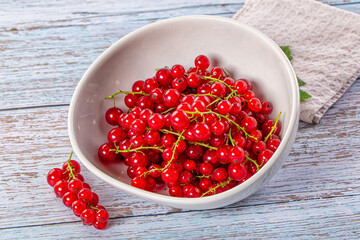Raw ripe sweet juicy red currant