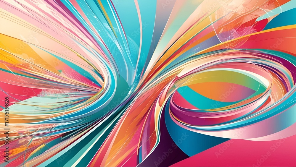 Poster minimalist color theme vector design, showcasing layered abstract forms with harmonious tones, suita