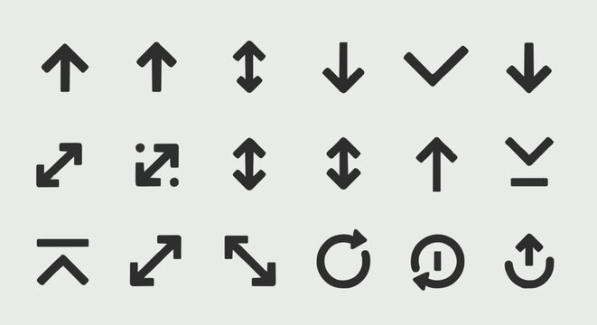 Icon set increase and decrease