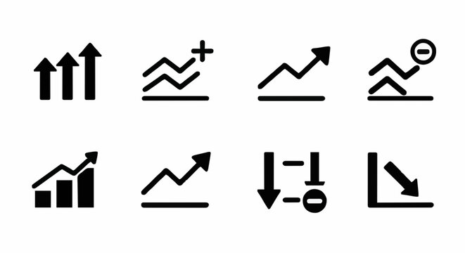 Icon set increase and decrease