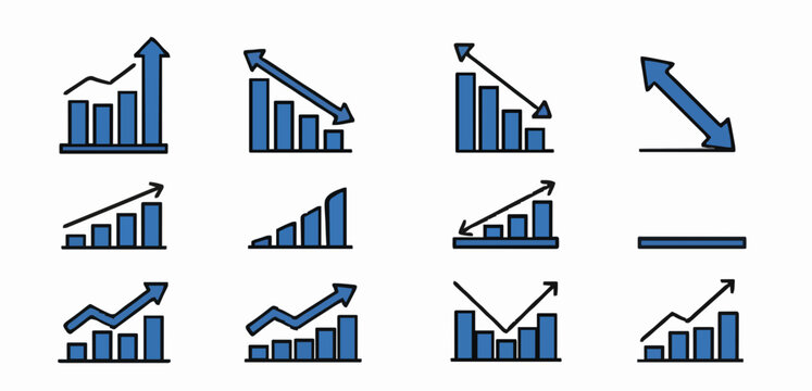 Icon set increase and decrease