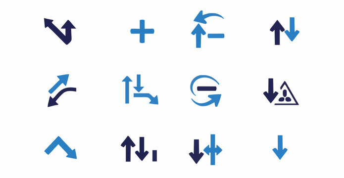 Icon set increase and decrease