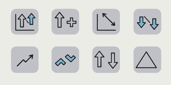 Icon set increase and decrease