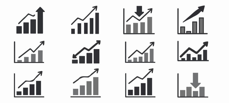 Icon set increase and decrease
