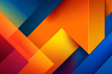 Fototapeta premium A vibrant graphic design featuring overlapping geometric shapes in bold, contrasting colors, creating a dynamic visual effect.