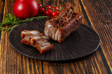 Baked pork belly with spices