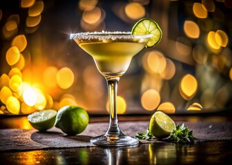 Night Photography: Modern Margarita Cocktail, Traditional Flair, Adaptability, Innovation, Cultural Heritage