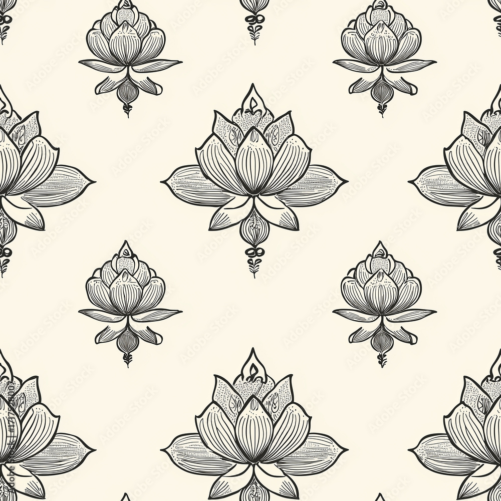 Poster intricate floral pattern design textile art creative patterns soft color palette overhead view aesth