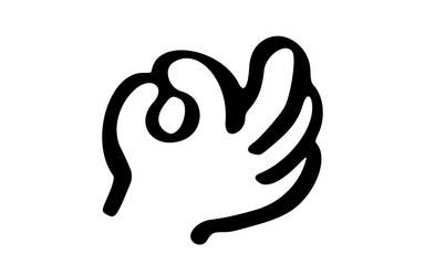 Obraz premium Hand Gesture Set Minimalist OK Sign Variations