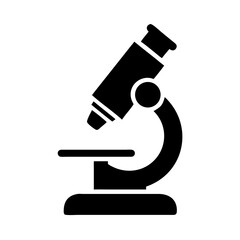 Microscope icon, black flat design (Black Vector / Illustration Style)