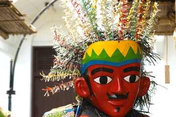Close-Up of Ondel-Ondel puppet mask, traditional Betawi culture from Jakarta, Indonesia
