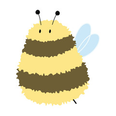 Bee Single 25 cute on a White background, vector illustration.