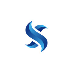 Obraz premium Abstract Blue Swirl Logo Design, Modern Corporate Branding Icon, Gradient Vector Illustration