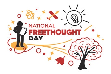 NATIONAL FREETHOUGHT DAY vector illustration design