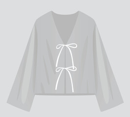 Grey bow blouse. vector illustration	
