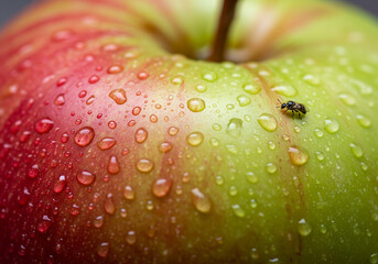 wet red apple