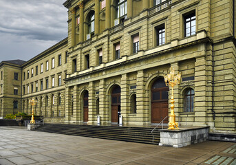 Fototapeta premium Swiss Federal Institute of Technology entrance, Zurich, Switzerland