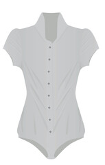 Grey bodysuit shirt. vector illustration	
