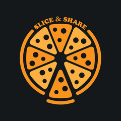 Slice & share pizza themed t-shirt design template