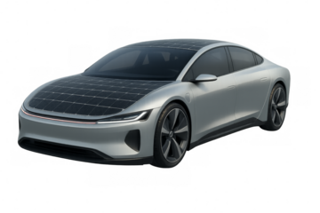 Futuristic solar electric vehicle promoting sustainable transportation