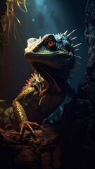 Lizard King in Dark Cave.