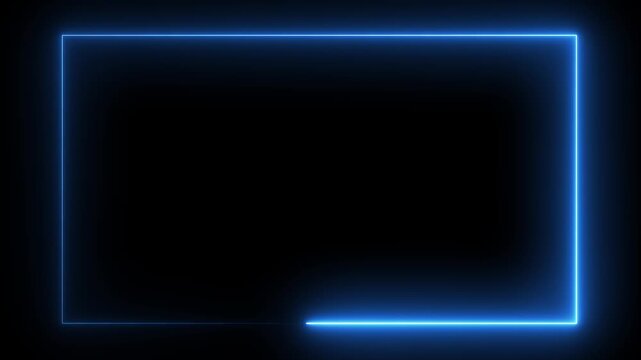 Animation of glowing neon rectangles abstract background. abstract glowing blue neon rectangle border frame. tow ton rectangle picture frame concept. 4k