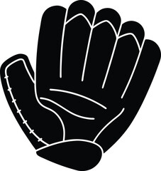 Baseball Glove Silhouette Vector Art Illustration