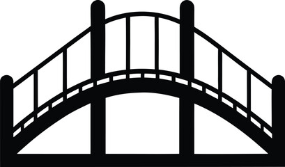 Bridge Building Kit Silhouette Vector Art Illustration