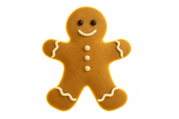 Gingerbread man cookie smiling for christmas holiday