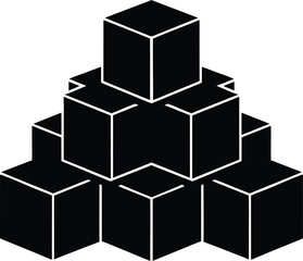 Obraz premium Wooden Blocks silhouette vector art illustration