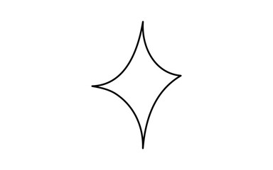 Fototapeta premium Hand Drawn Minimalist Thin Line Four Sided Point Star