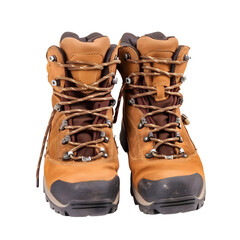 Hiking boots, white isolated background
