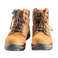 Hiking boots, white isolated background