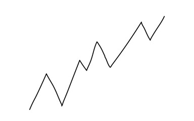 Hand Drawn Upward Trend Line Graph Illustration