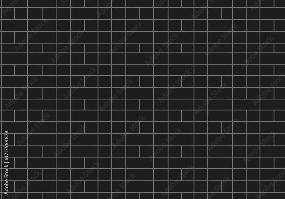 Poster dark brick wall with a grid pattern and visible mortar joints, concept for architectural backgrounds