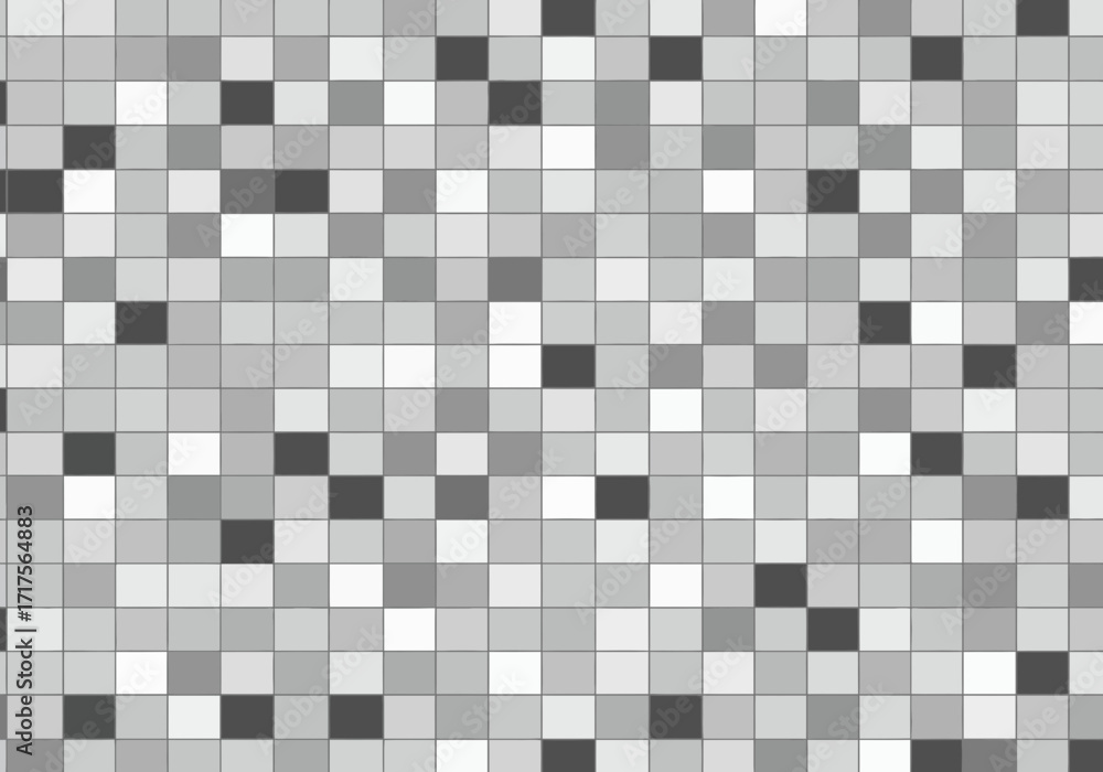 Poster monochrome tile mosaic background with random dark, gray and white squares, concept for floor design