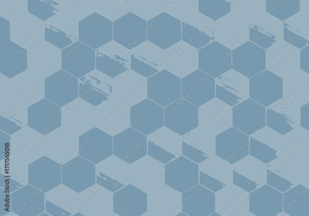 Poster subtle blue geometric hexagon pattern with textured details, creating a modern background. concept f