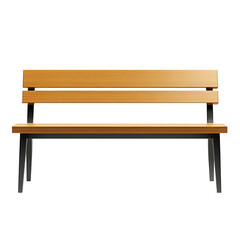
Empty wooden park bench  isolated on background (PNG)