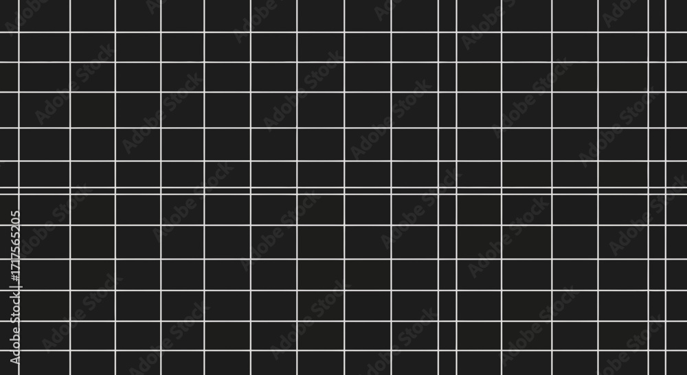 Poster grid pattern with thin white lines on dark background, evenly spaced squares create structured desig