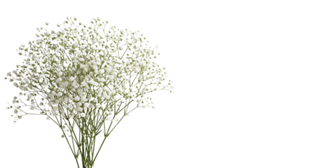 Blooming gypsophila bouquet for springtime designs isolated PNG with Transparent Background
