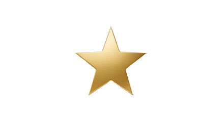Obraz premium Single golden star shape isolated PNG with Transparent Background