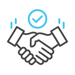 Fototapeta premium Handshake agreement with check mark