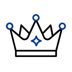 Black and white crown outline icon