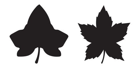 Minimalist Black Leaves Vector Collection – Botanical Foliage, Palm Silhouettes, and Nature Design Elements